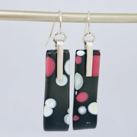 Black Berry Polka Dot -  Dangles