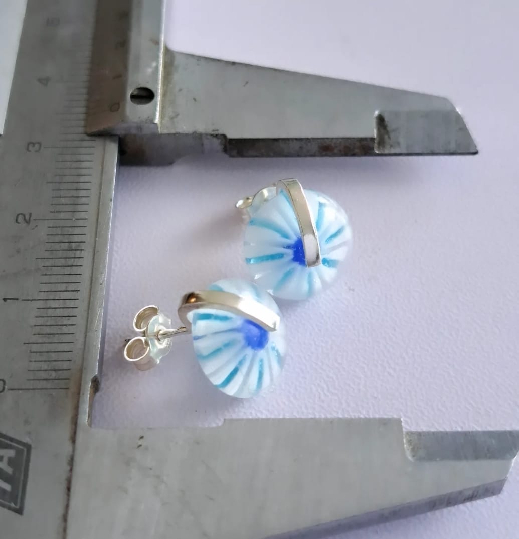 Light Blue - Millefiori Stud